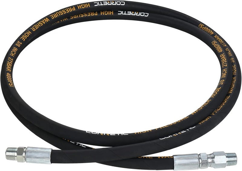 Corretic Pressure Washer Whip Hose 8 FT x 3/8 Inch, 4000 PSI Power Washer Jumper Hose - Image 1